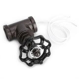 1/2in Vintage Steampunk Lamp Valve Black Valve Iron Table Lamp White Wire Stop Valve - 45-Degree Angle