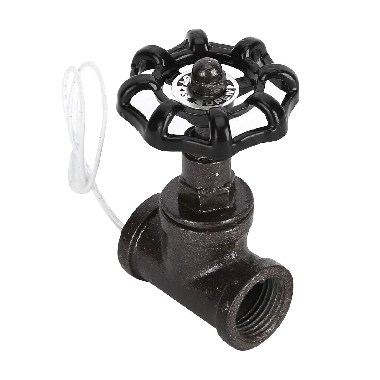 1/2in Vintage Steampunk Lamp Valve Black Valve Iron Table Lamp White Wire Stop Valve