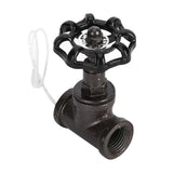 1/2in Vintage Steampunk Lamp Valve Black Valve Iron Table Lamp White Wire Stop Valve - Extra Image