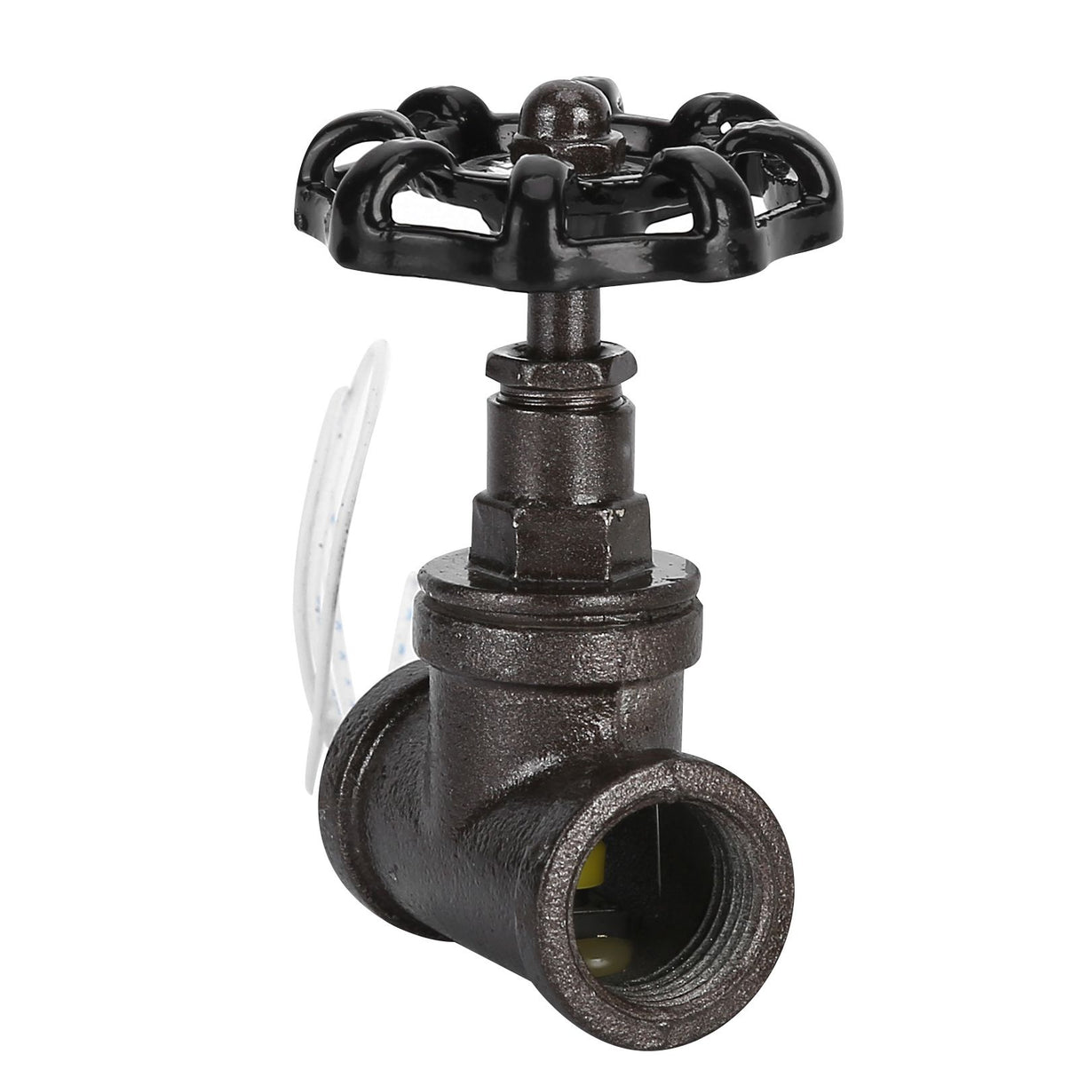 1/2in Vintage Steampunk Lamp Valve Black Valve Iron Table Lamp White Wire Stop Valve