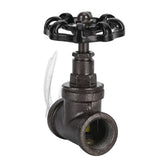 1/2in Vintage Steampunk Lamp Valve Black Valve Iron Table Lamp White Wire Stop Valve - Extra Image