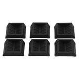 6PCS Furniture Cups Bed Stoppers Rubber Caster Cups Furniture Coasters for Bed Chair Cabinet Sofa Closet Black - Top-Down View