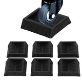 6PCS Furniture Cups Bed Stoppers Rubber Caster Cups Furniture Coasters for Bed Chair Cabinet Sofa Closet Black