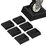 6PCS Furniture Cups Bed Stoppers Rubber Caster Cups Furniture Coasters for Bed Chair Cabinet Sofa Closet Black