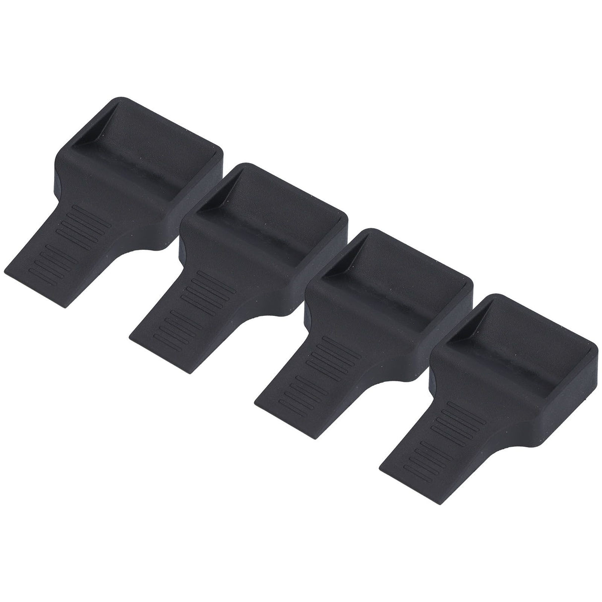 4Pcs Casters Stoppers V Shape Anti Sliding Furniture Wheel Cups for Sofas Beds Chairs Cabinets Black