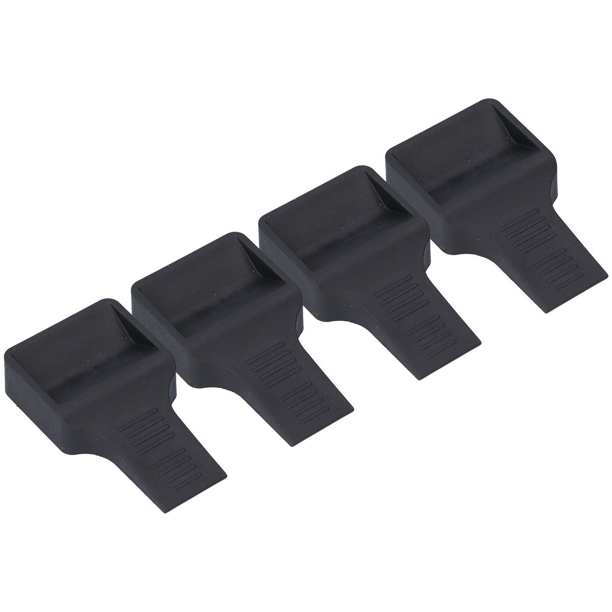 4Pcs Casters Stoppers V Shape Anti Sliding Furniture Wheel Cups for Sofas Beds Chairs Cabinets Black