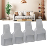 4Pcs U Shape Casters Door Stopper Anti Sliding Furniture Wheels Cups Protectors for Sofa Bed Chair Gray