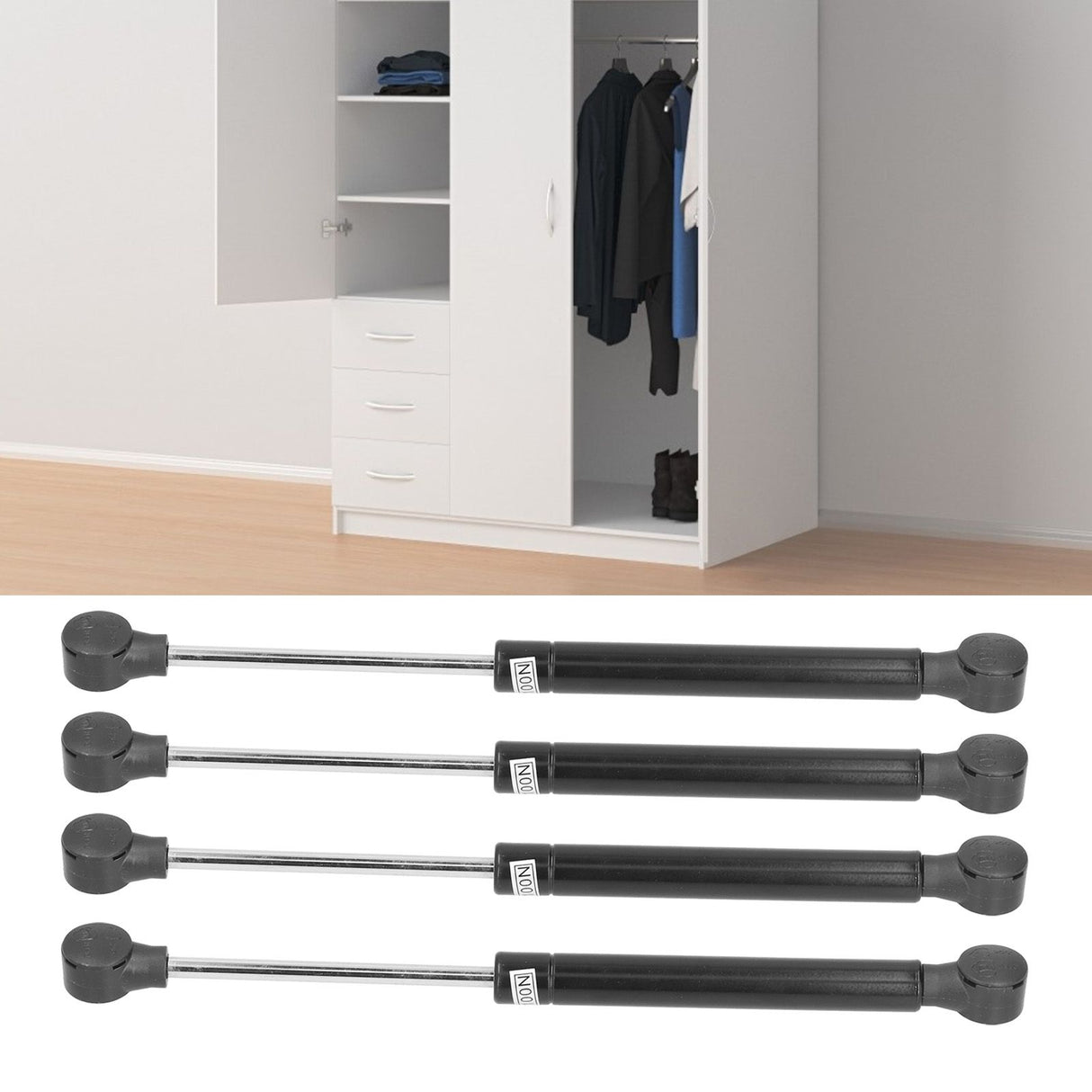 4Set Cabinet Door Lift Support Aluminum Alloy 80N Air Spring Strut Gas Strut Support Rod