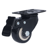 4PCS Caster 1.5in 360° Rotate Head Rubber Shock Absorption Double Ball Bearing Chair Wheel - Front View