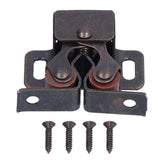 30 Set Stainless Steel Double Roller Catch Cabinet Latches Self Elastic Magnetic Damping Buffer - Top-Down View