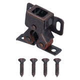 30 Set Stainless Steel Double Roller Catch Cabinet Latches Self Elastic Magnetic Damping Buffer - Rear View