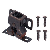 30 Set Stainless Steel Double Roller Catch Cabinet Latches Self Elastic Magnetic Damping Buffer - Close-Up Angle