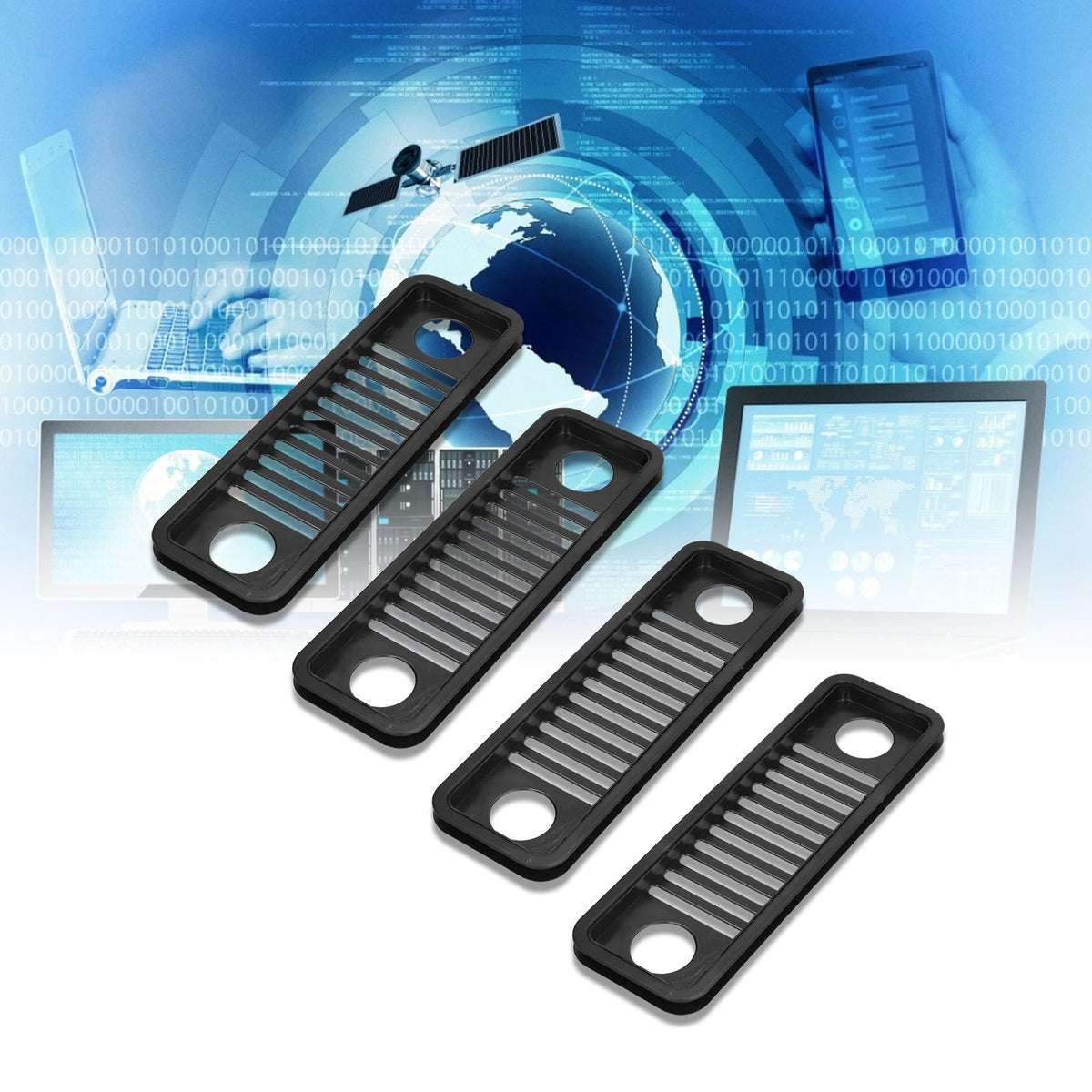 4PCS Network Wire Storage Rack Cable Box Computer Host Heat Dissipation Cooling and Ventilation ToolBlack