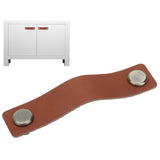 PU Leather Drawer Pulls Anticollision Wear Resistant European Exquisite Modern Simple Cabinet HandleBrown - Extra Image