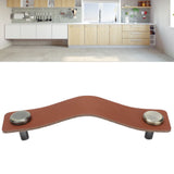 PU Leather Drawer Pulls Anticollision Wear Resistant European Exquisite Modern Simple Cabinet HandleBrown - Extra Image