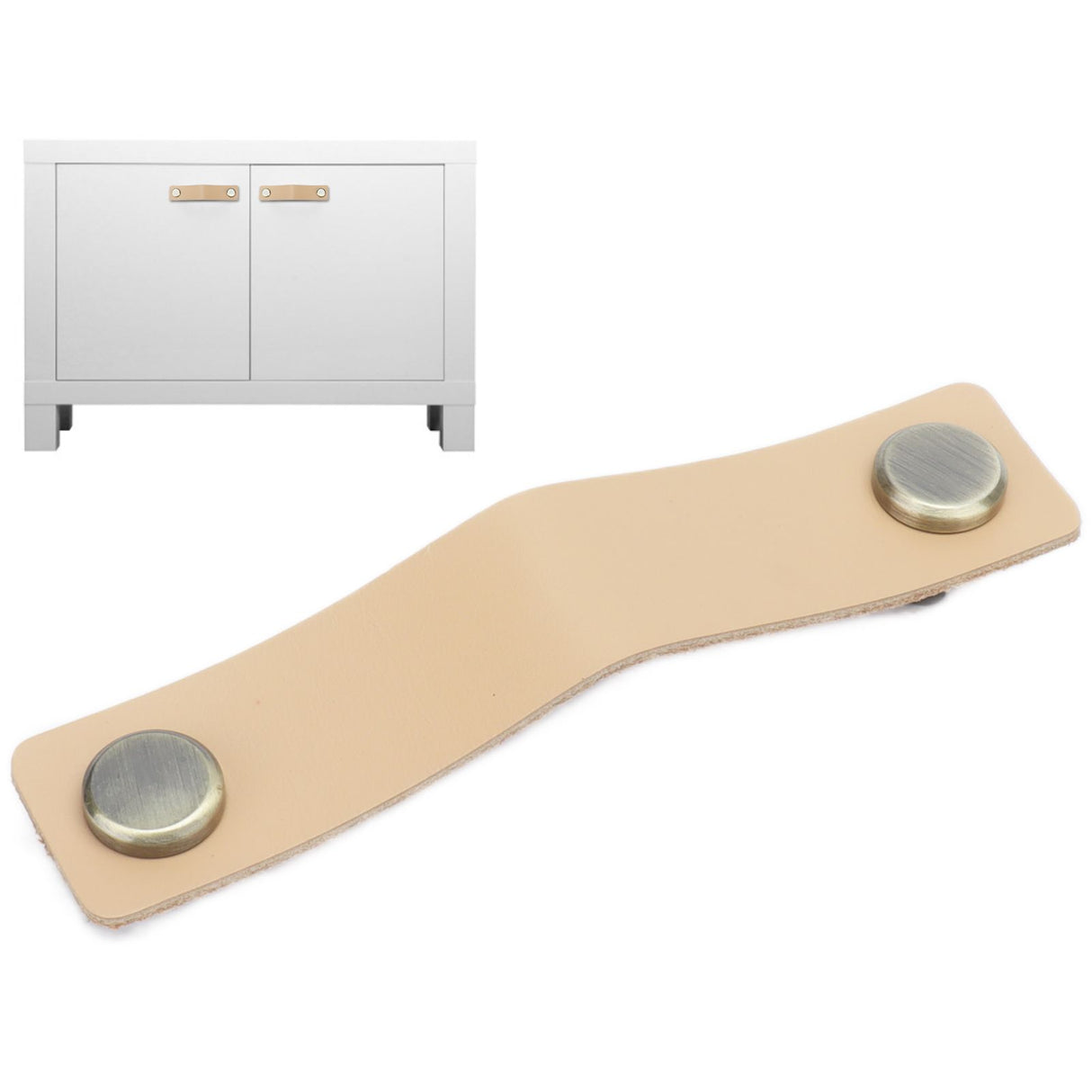 PU Leather Drawer Pulls Anticollision Wear Resistant European Exquisite Modern Simple Cabinet HandleLight Brown