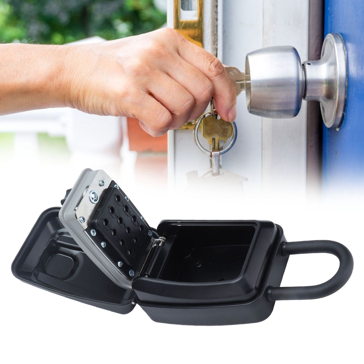 Key Locks Storage Box Large Capacity Safe 4 Digit Combination Wall Mounted Alloy Password Lock