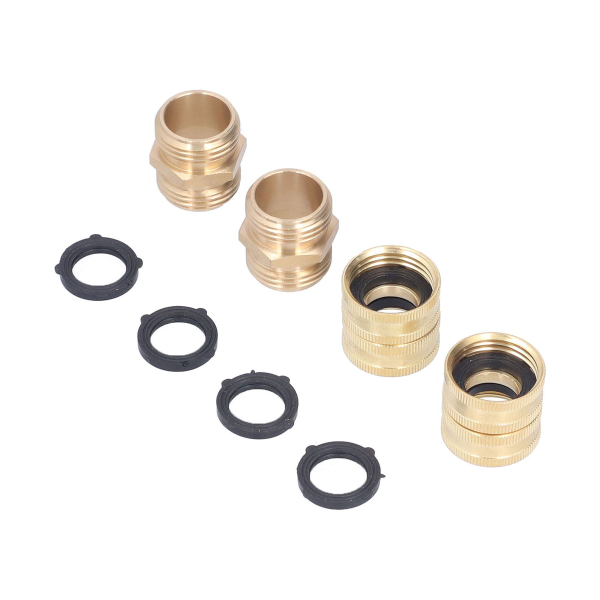 2Pairs 3/4in Brass Hose Adapter 2 Way Hose Adapter Durable and Convenient for Garden and Washing Machine