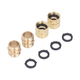 2Pairs 3/4in Brass Hose Adapter 2 Way Hose Adapter Durable and Convenient for Garden and Washing Machine - Side View