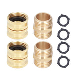 2Pairs 3/4in Brass Hose Adapter 2 Way Hose Adapter Durable and Convenient for Garden and Washing Machine