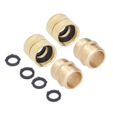 2Pairs 3/4in Brass Hose Adapter 2 Way Hose Adapter Durable and Convenient for Garden and Washing Machine - 45-Degree Angle