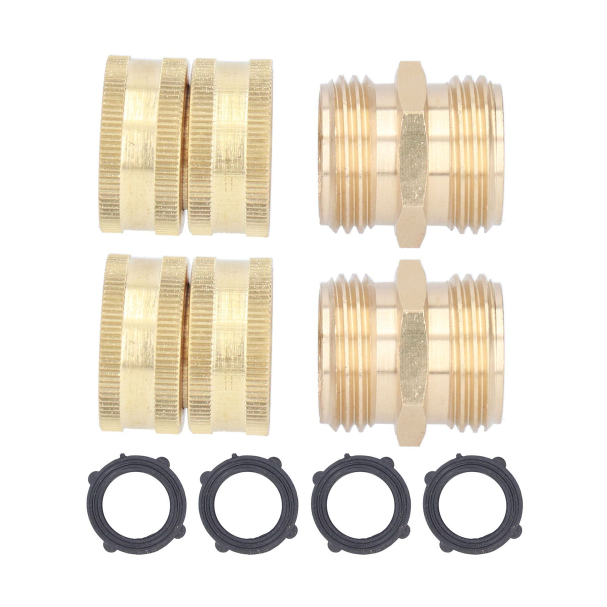 2Pairs 3/4in Brass Hose Adapter 2 Way Hose Adapter Durable and Convenient for Garden and Washing Machine