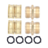 2Pairs 3/4in Brass Hose Adapter 2 Way Hose Adapter Durable and Convenient for Garden and Washing Machine
