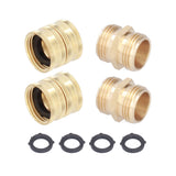 2Pairs 3/4in Brass Hose Adapter 2 Way Hose Adapter Durable and Convenient for Garden and Washing Machine