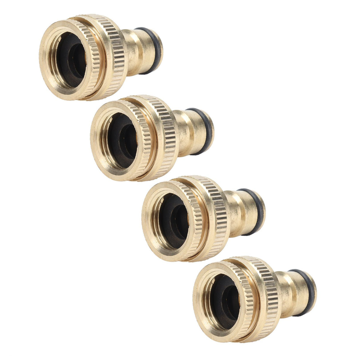 4PCS Faucet Joint 1/2in 3/4in Internal Thread Water Pipe Connector Brass Hose Adapter