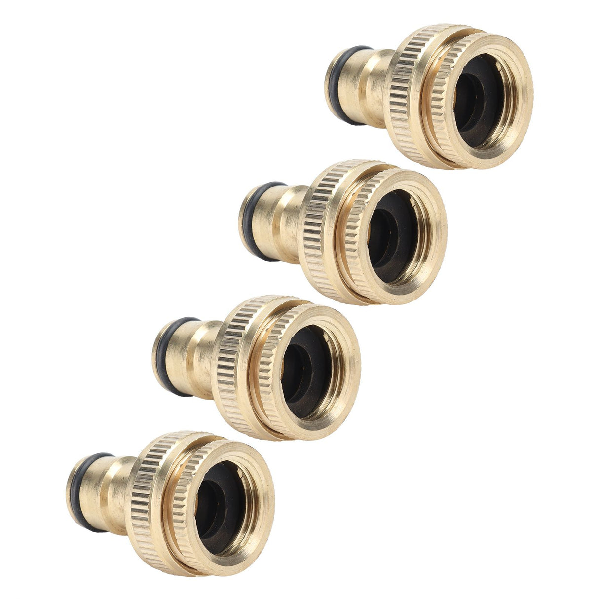 4PCS Faucet Joint 1/2in 3/4in Internal Thread Water Pipe Connector Brass Hose Adapter