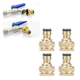 4PCS Faucet Joint 1/2in 3/4in Internal Thread Water Pipe Connector Brass Hose Adapter