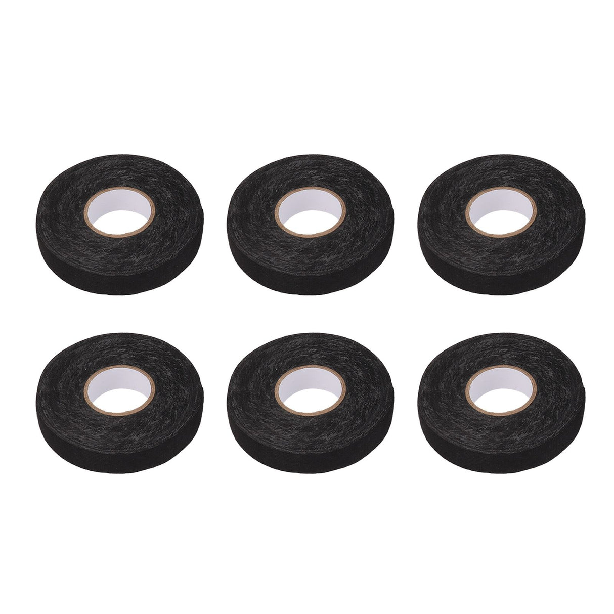 6pcs Cloth Tape Black Noise Damping Heat Proof Shock Absorbing Wear Proof Flame Retardant 19mmx25m Wire Harness Wrapping Tape for Car Engine