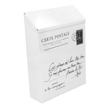 Iron Mailbox Wall Mounted Rustic Style Locked with 2 Keys 3 Hooks Waterproof Suggestion Box for Home Office Small Letters in Beige - Front View