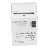 Iron Mailbox Wall Mounted Rustic Style Locked with 2 Keys 3 Hooks Waterproof Suggestion Box for Home Office Small Letters in Beige
