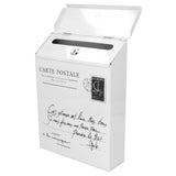 Iron Mailbox Wall Mounted Rustic Style Locked with 2 Keys 3 Hooks Waterproof Suggestion Box for Home Office Small Letters in Beige - Low Angle