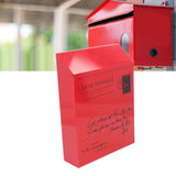 Iron Mailbox Wall Mounted Rustic Style Locked with 2 Keys 3 Hooks Waterproof Suggestion Box for Home Office Small Letters in Red