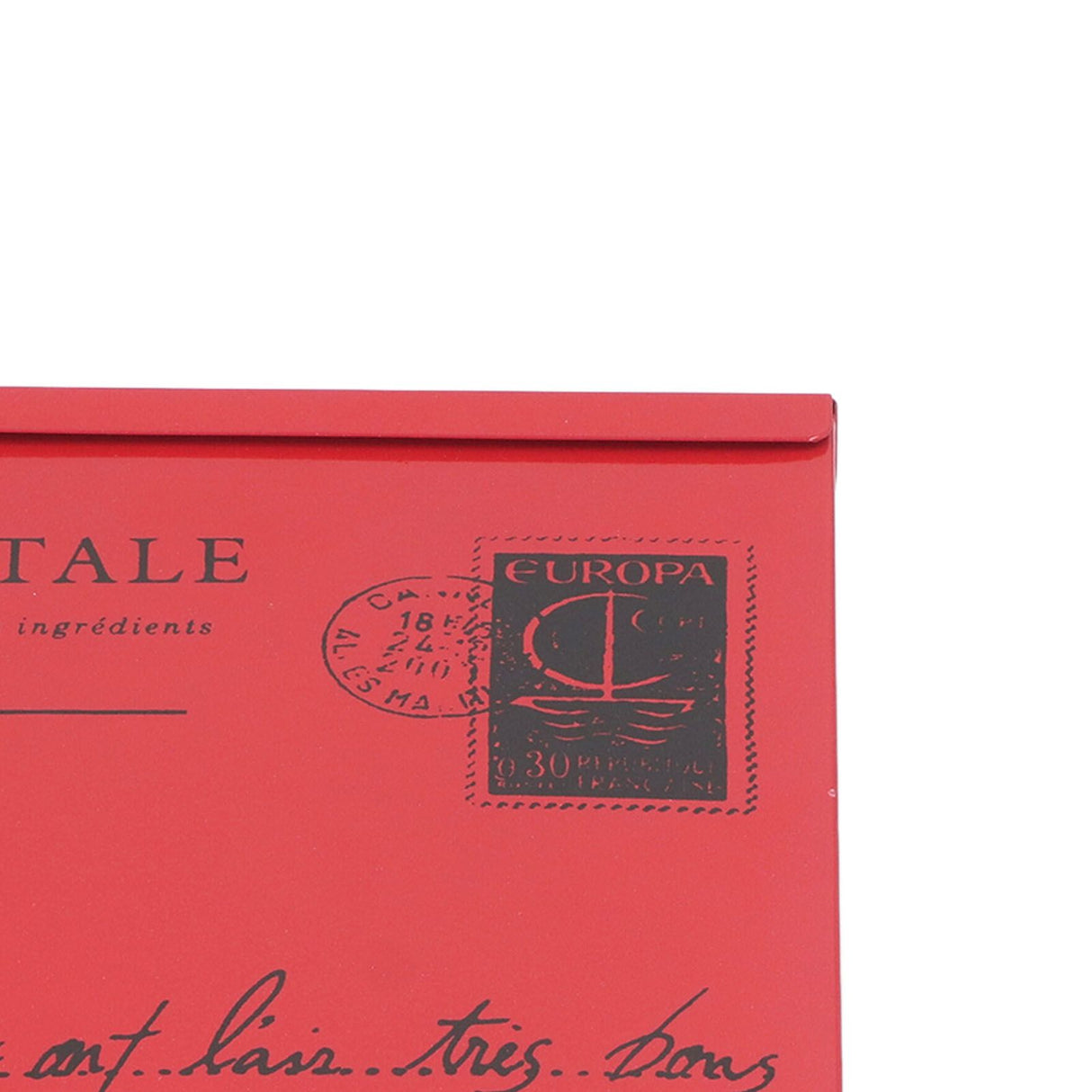 Iron Mailbox Wall Mounted Rustic Style Locked with 2 Keys 3 Hooks Waterproof Suggestion Box for Home Office Small Letters in Red