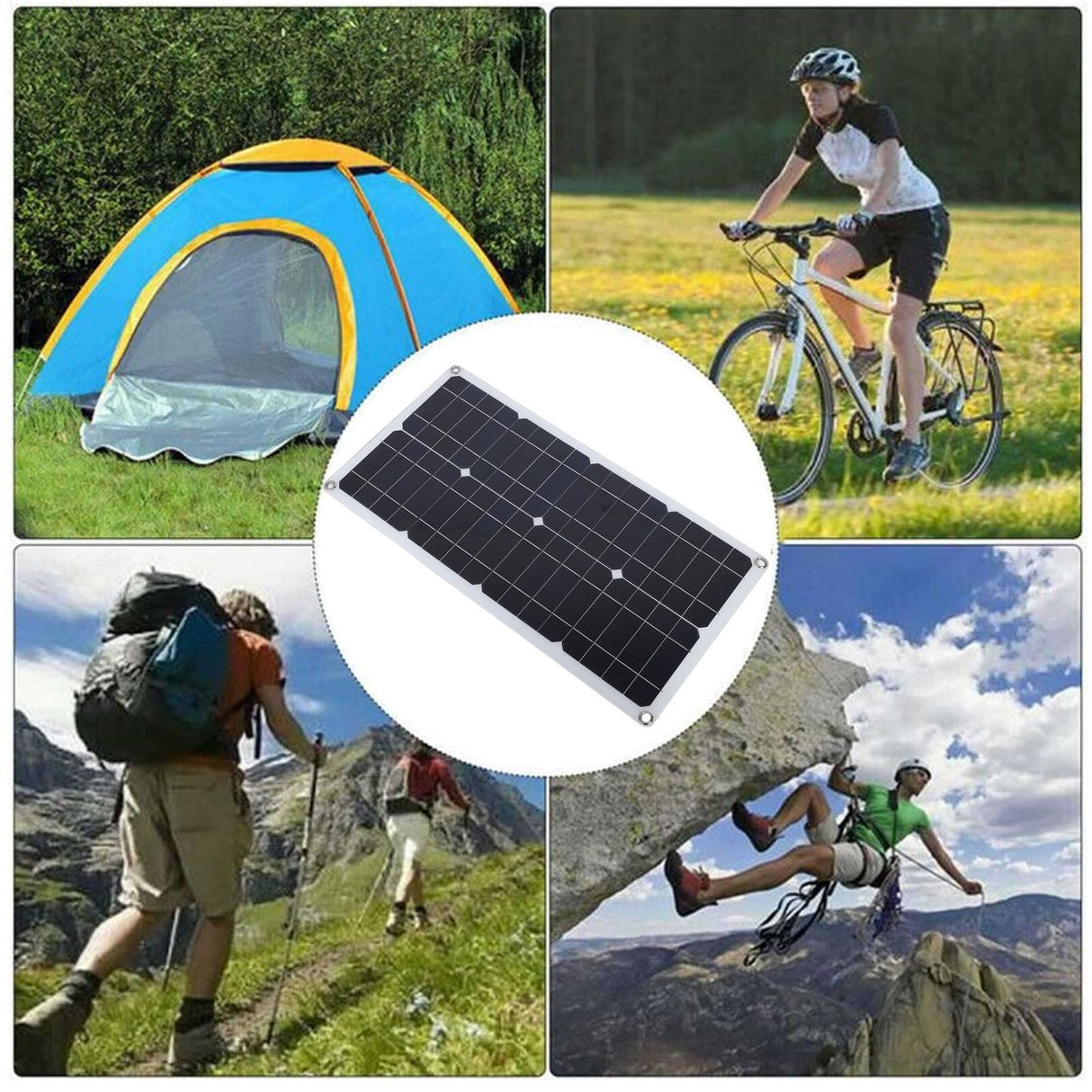 100W Solar Panel Kit IP67 Waterproof with DC 12V 24V 20A Controller Portable Solar Panel for RV Camper Vehicle Caravan