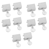 10pcs Sliding Window Security Lock Security Door Stopper Safety Lock Drill Free Install Anti Theft Limit Round Handle Silver - Top-Down View