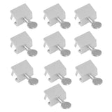 10pcs Sliding Window Security Lock Security Door Stopper Safety Lock Drill Free Install Anti Theft Limit Round Handle Silver