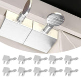 10pcs Sliding Window Security Lock Security Door Stopper Safety Lock Drill Free Install Anti Theft Limit Round Handle Silver
