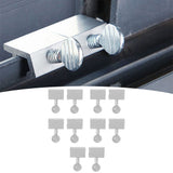 10pcs Sliding Window Security Lock Security Door Stopper Safety Lock Drill Free Install Anti Theft Limit Round Handle Silver - Extra Image