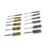 12PCS Bore Brush Copper and Iron 304 Stainless Steel Bristles Wire Brush for Power Drill with Hex Shank Handle