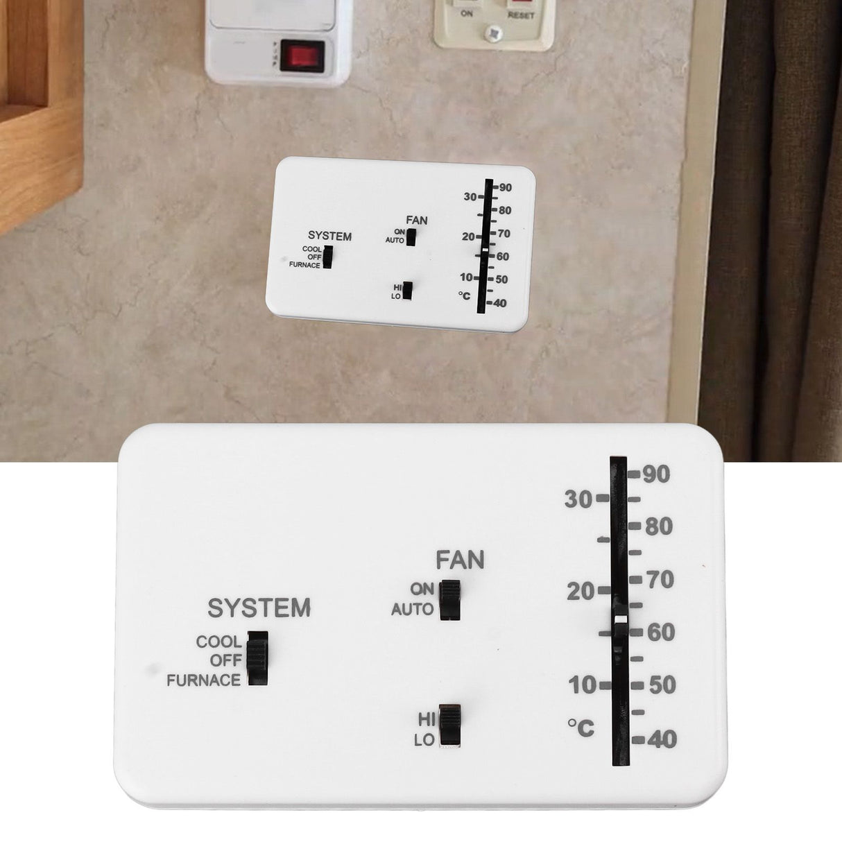 RV Analog Thermostat Settable Remote Control Thermostat Replacement for Dometic RV Cars