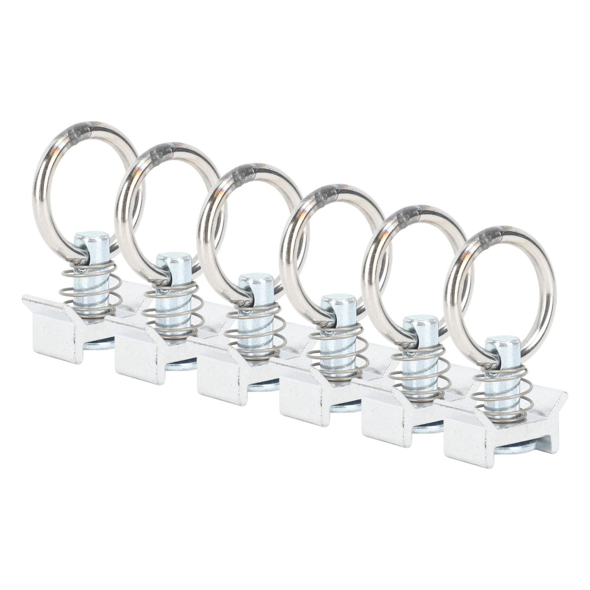 6PCS Single Stud Fitting L Track with Round Ring Stainless Steel Aluminum Cargo Control Stud Tie Down Fitting for Airline Track Logistic Installation