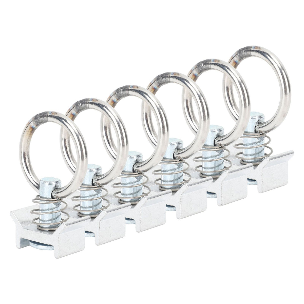 6PCS Single Stud Fitting L Track with Round Ring Stainless Steel Aluminum Cargo Control Stud Tie Down Fitting for Airline Track Logistic Installation