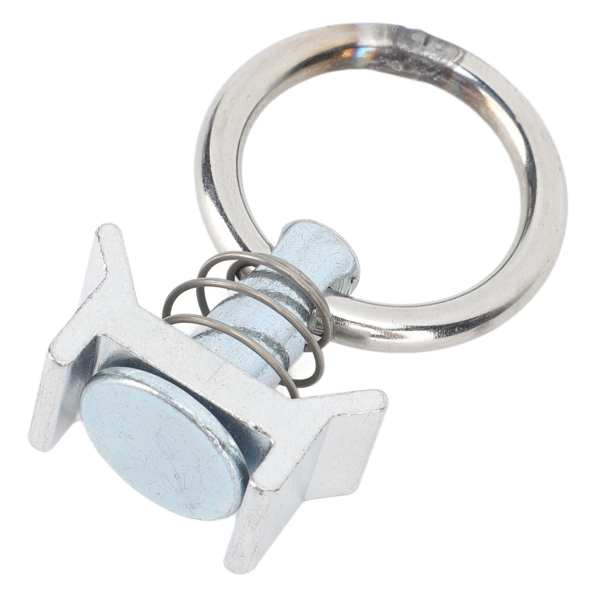 6PCS Single Stud Fitting L Track with Round Ring Stainless Steel Aluminum Cargo Control Stud Tie Down Fitting for Airline Track Logistic Installation