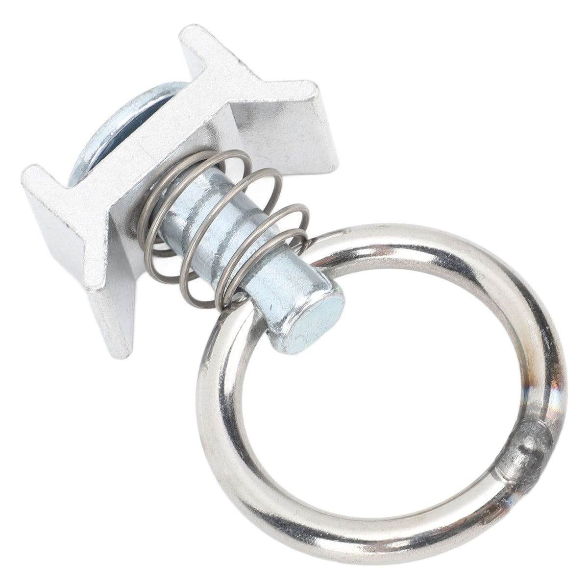 6PCS Single Stud Fitting L Track with Round Ring Stainless Steel Aluminum Cargo Control Stud Tie Down Fitting for Airline Track Logistic Installation