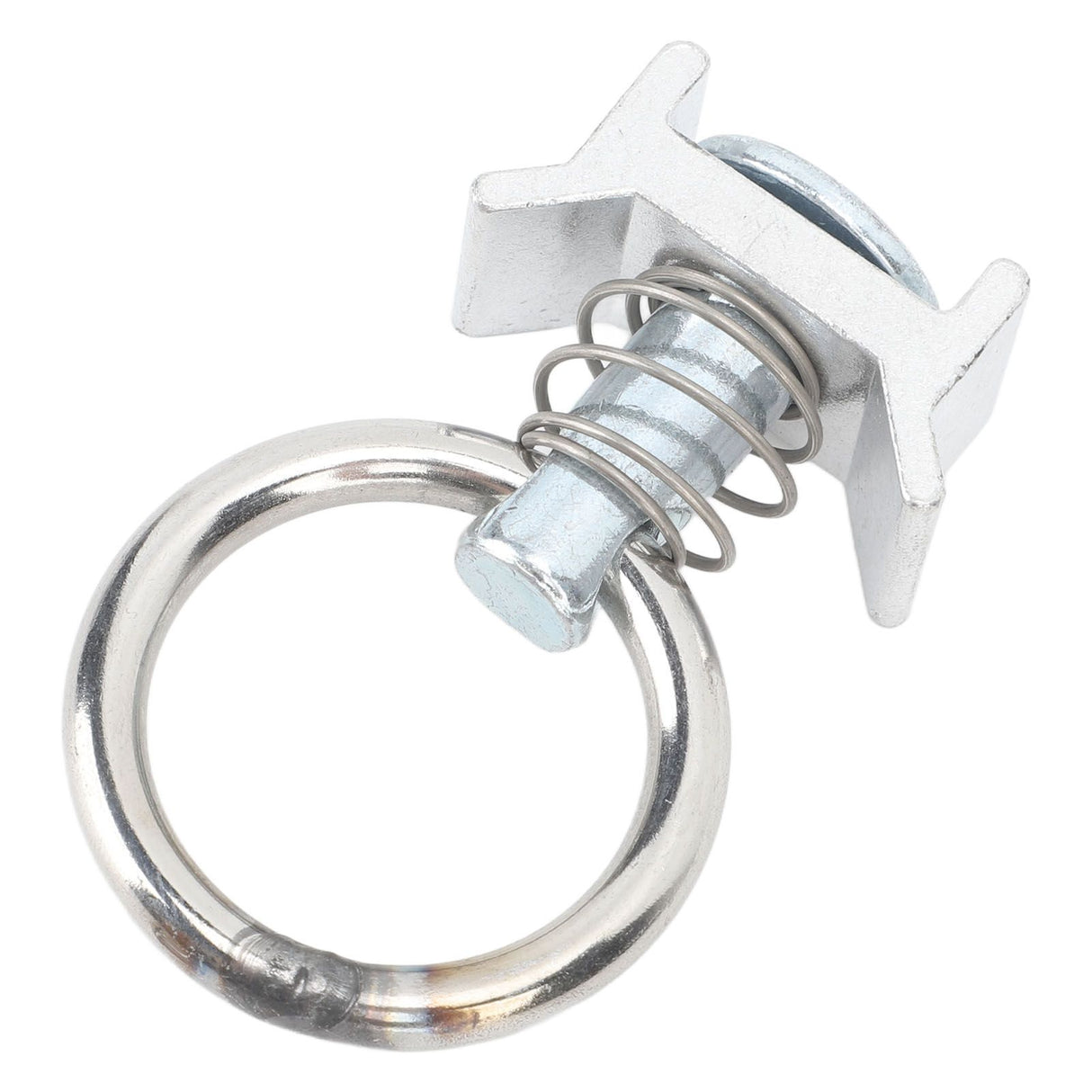 6PCS Single Stud Fitting L Track with Round Ring Stainless Steel Aluminum Cargo Control Stud Tie Down Fitting for Airline Track Logistic Installation