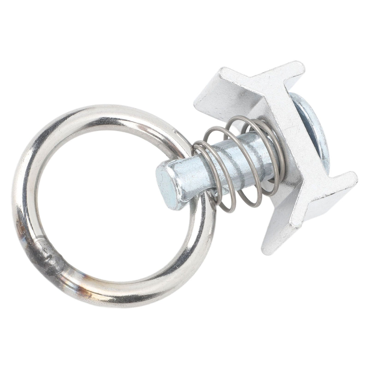 6PCS Single Stud Fitting L Track with Round Ring Stainless Steel Aluminum Cargo Control Stud Tie Down Fitting for Airline Track Logistic Installation